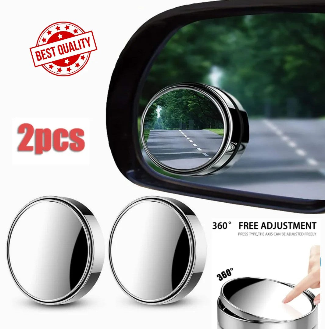 360° Rotatable HD Car Blind Spot Reversing Mirror – Wide Angle Borderless Safety Mirror