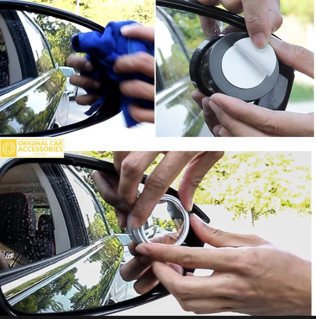 360° Rotatable HD Car Blind Spot Reversing Mirror – Wide Angle Borderless Safety Mirror