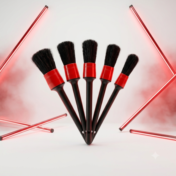 5-Piece Car Detailing Brush Set – Soft Bristle Cleaning Brushes for Interior & Exterior
