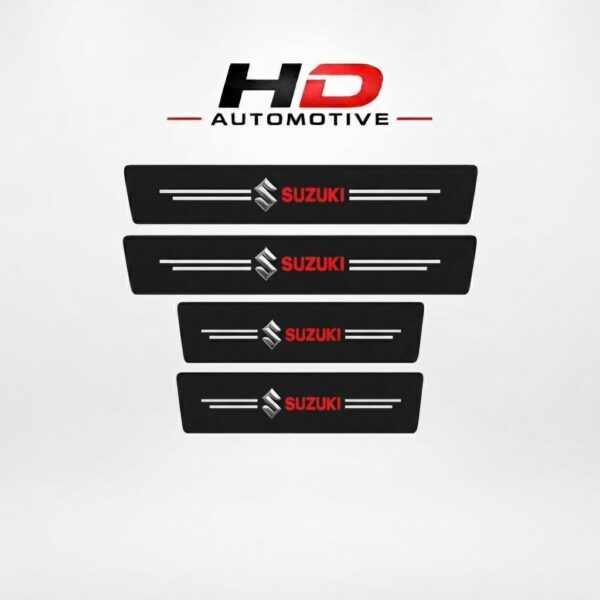 Car Panel Safety Sticker – 4PCS Carbon Fiber Door Sill Protector